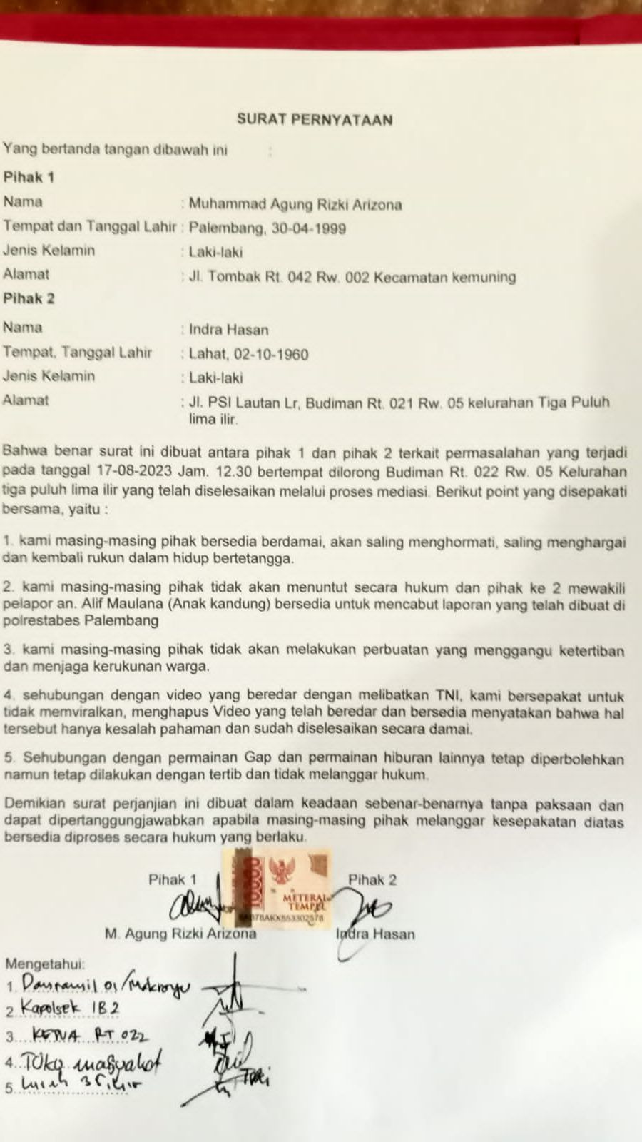 Begini Nasib Dua TNI di Palembang yang Mengamuk Gara-Gara Kesal Dengar Musik Lomba 17-an