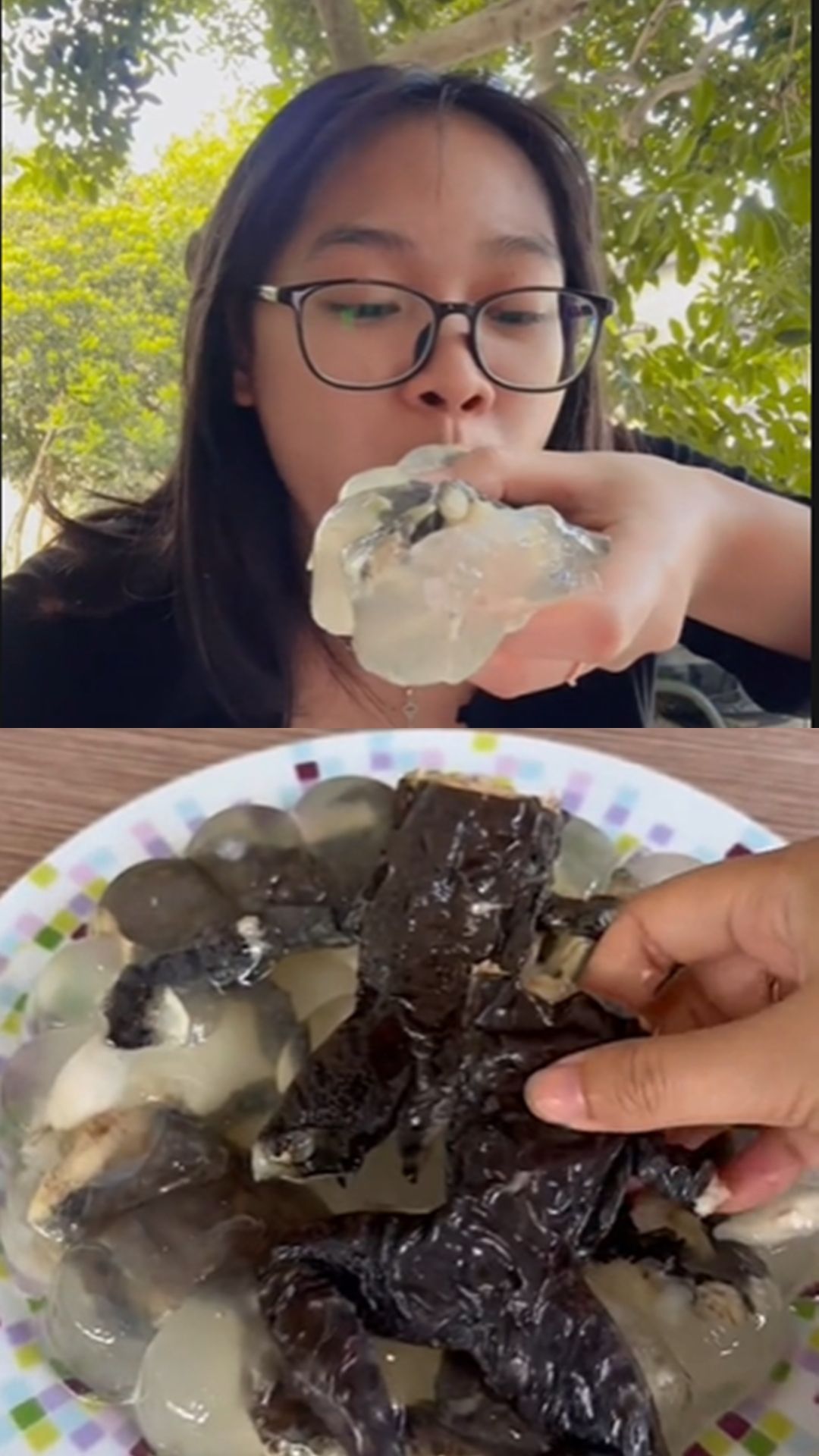 Bukan Dicampur Buah, Aksi Wanita Buat Puding Kodok Ini Bikin Netizen Heran