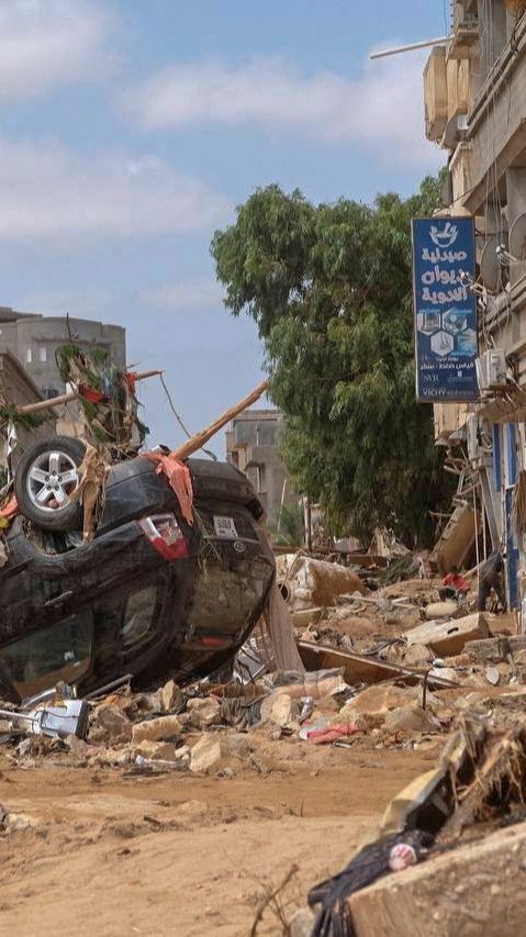 FOTO: Porak-Poranda Libya Setelah Terjangan Badai Daniel Mengerikan, Mobil-Mobil hingga Mayat-Mayat Bergelimpangan di Jalan