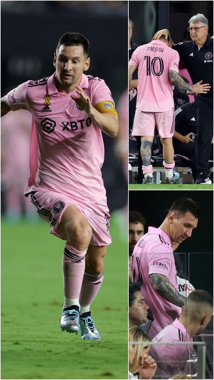 FOTO: Momen Lionel Messi Sebelum dan Sesudah Meninggalkan Lapangan Karena Cedera saat Inter Miami Vs Toronto FC