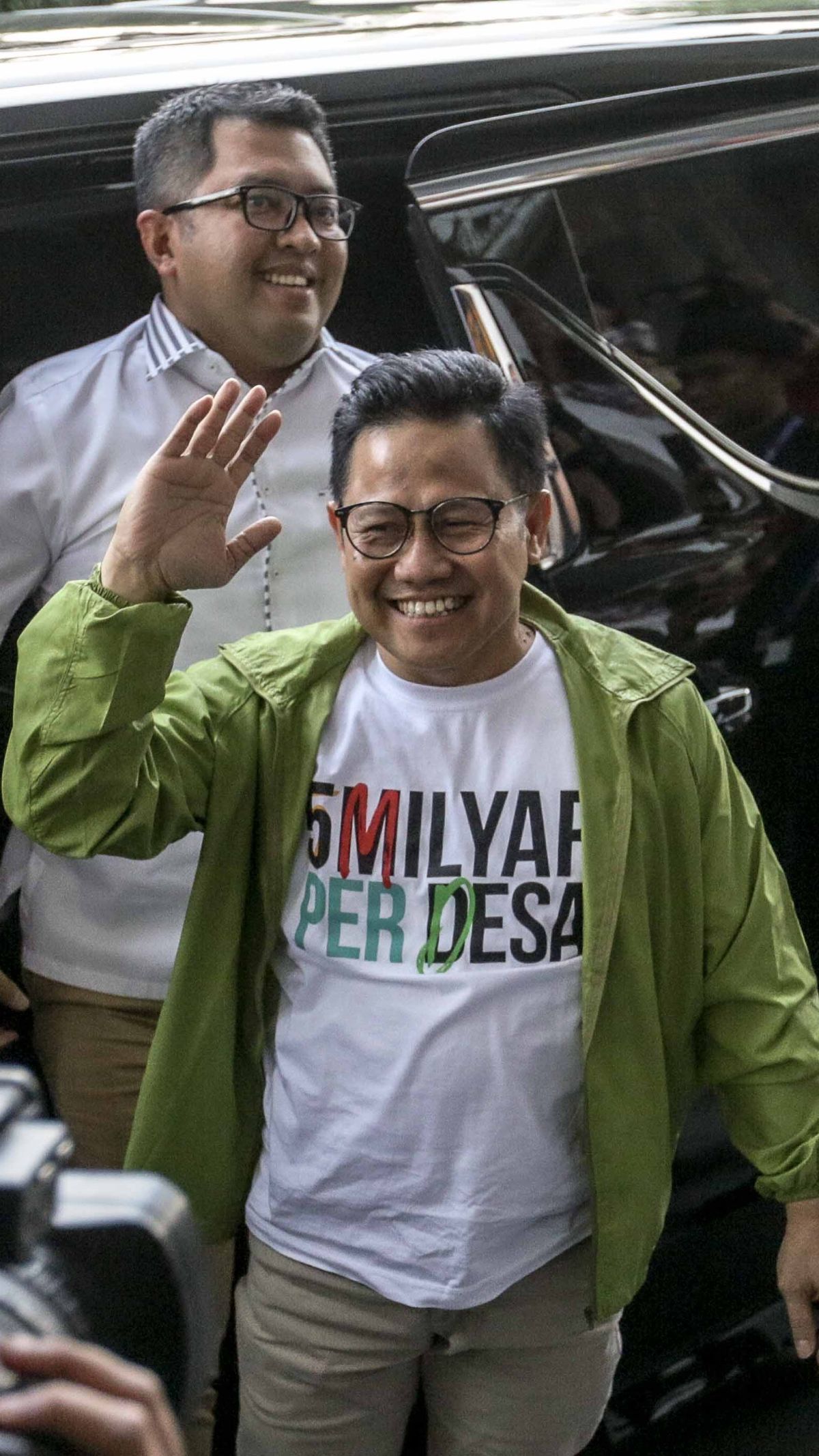 FOTO Ekspresi Cak Imin saat Sambangi Markas Nasdem Pasca Deklarasi Cawapres Pendamping Anies