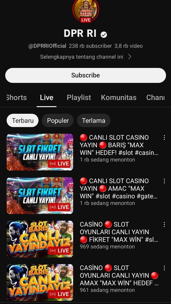 Usai Diretas Promosikan Judi Online, Akun Youtube DPR RI Ditake Down