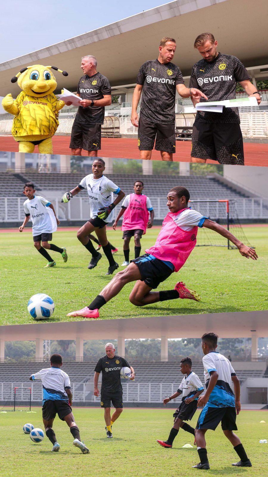 FOTO: Keseruan Siswa Papua Football Academy Ikuti Coaching Clinic Bareng 3 Legenda Borussia Dortmund