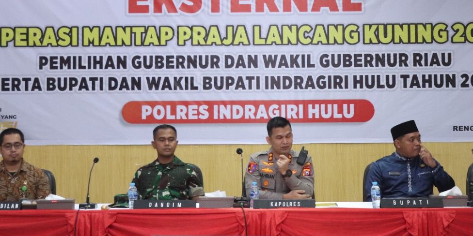 Polisi dan TNI di Inhu Kumpulkan Sejumlah Pihak Petakan Pengamanan Pilkada 2024