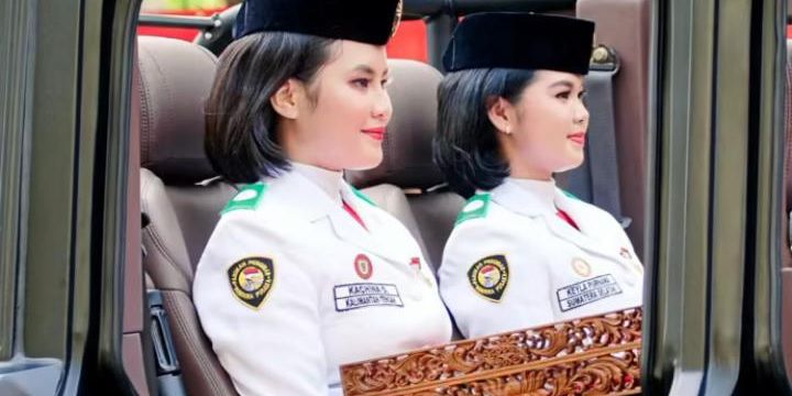 Sosok Kachina Ozora dan Keyla Azzahra, Pembawa Bendera dan Naskah Teks Proklamasi di Acara Kirab Bendera dari Monas ke IKN