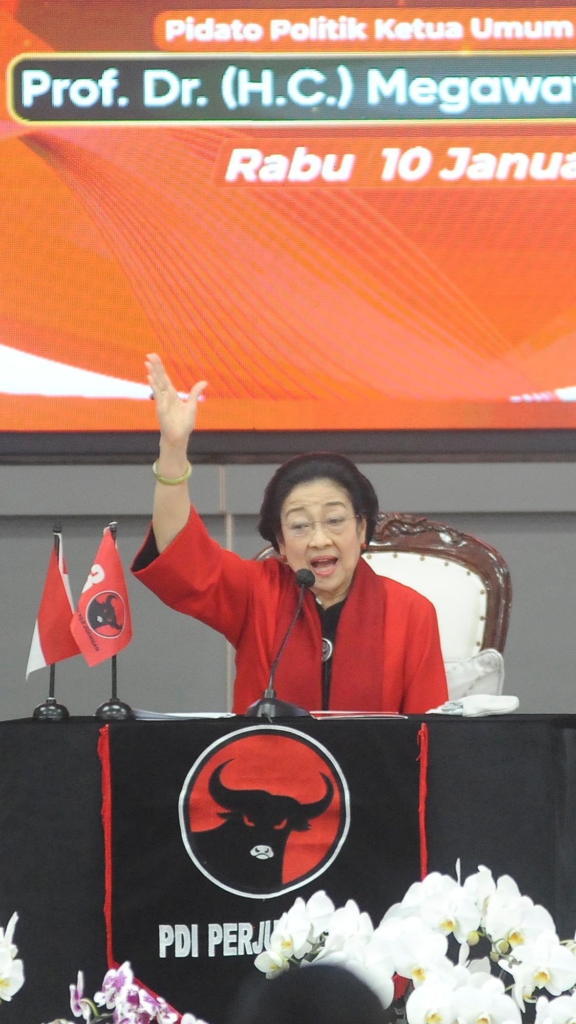 VIDEO: Megawati Teriak Sampai Batuk-Batuk di HUT PDIP Ingin Ganjar Menang Satu Putaran