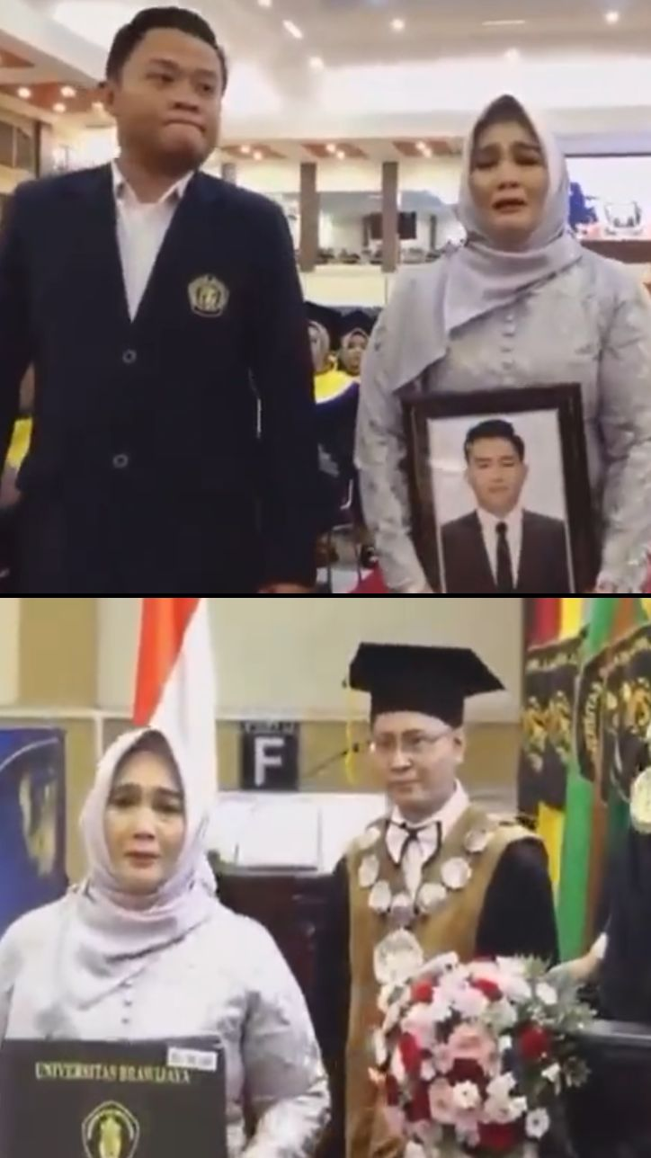 Viral Momen Seorang Ibu Gantikan Wisuda Anak yang Meninggal Dunia, Penuh Haru