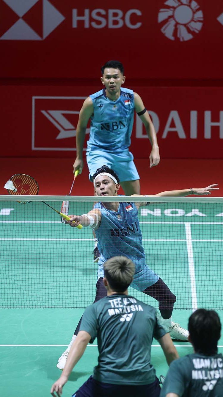 FOTO: Jatuh Bangun Fajar/Rian Tumbangkan Ganda Malaysia Berbuah Tiket Perempat Final Indonesia Masters 2024