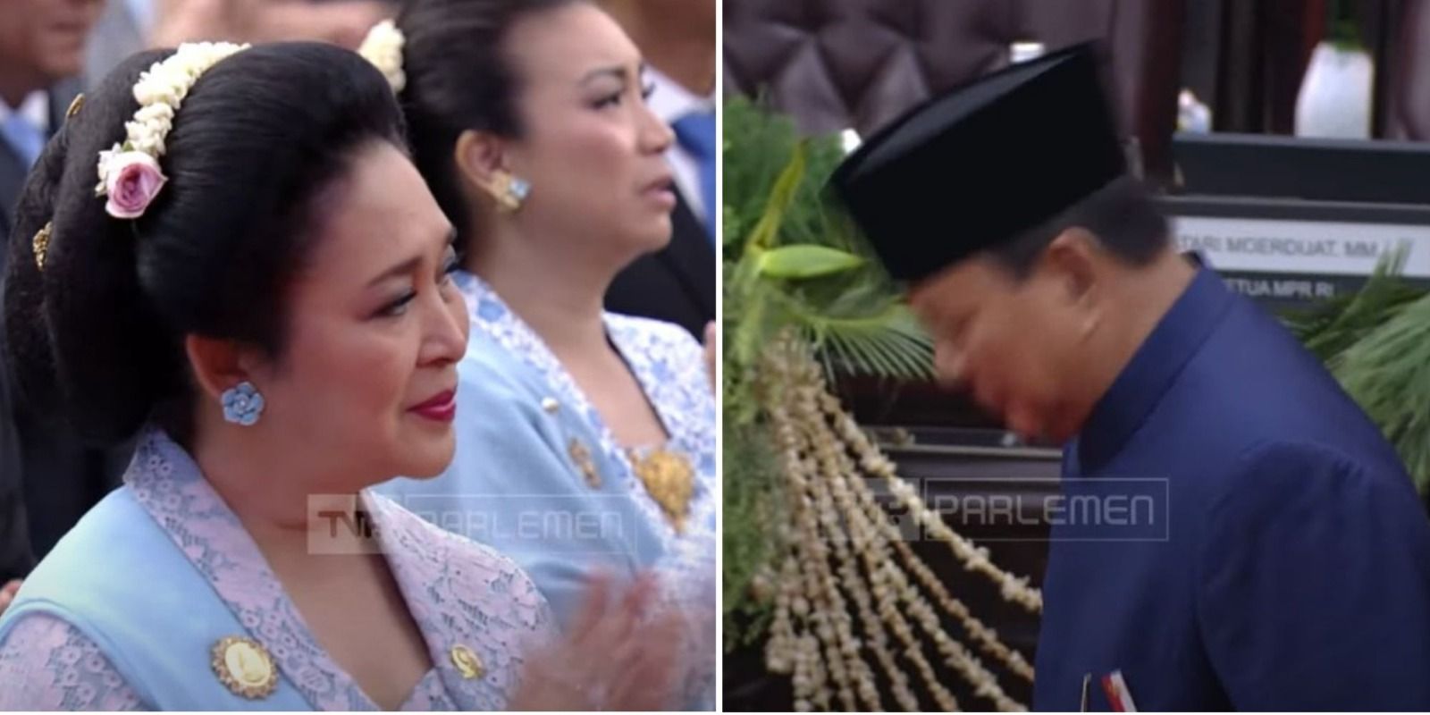 Tersenyum Manis dan Tepuk Tangan Titiek Soeharto saat Prabowo Subiato Beri Hormat Setelah Dilantik