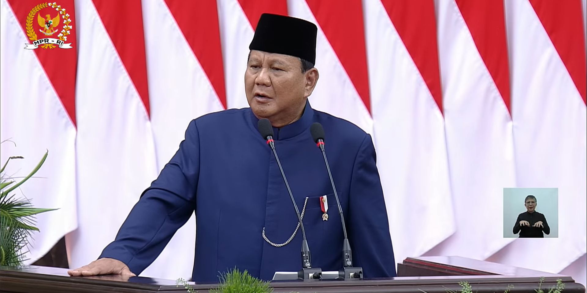 Pidato Perdana Presiden Prabowo: Kita Tidak Boleh Memiliki Sikap Seperti 'Burung Unta'