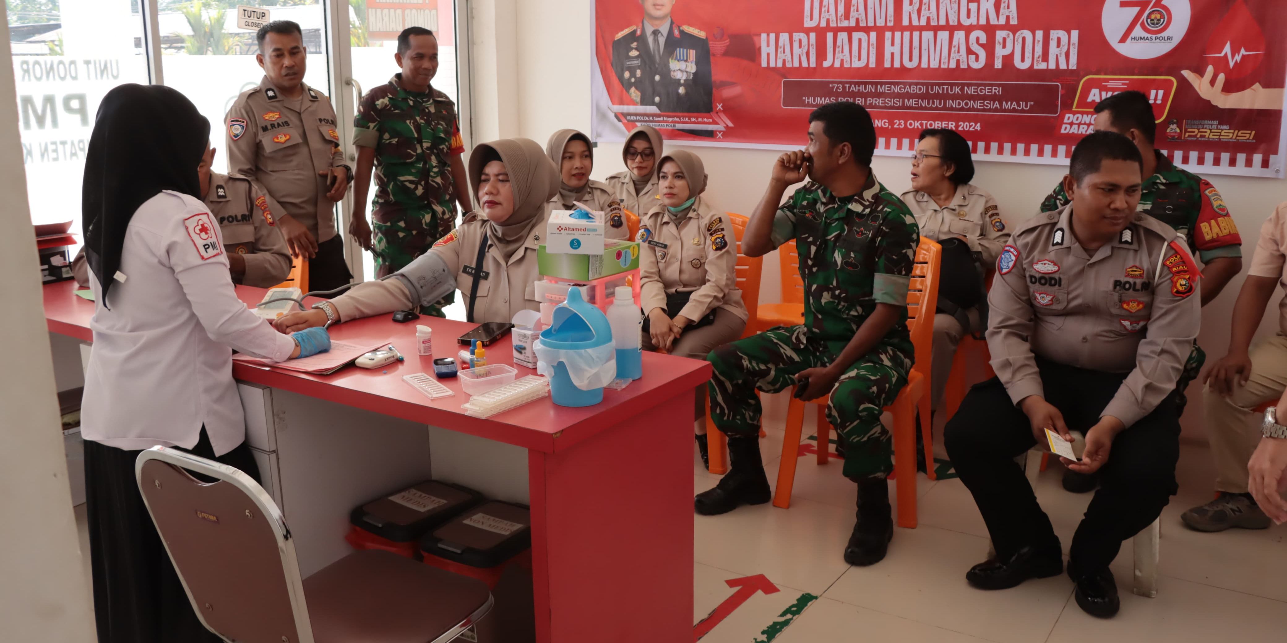 Polres Kampar Gandeng PMI Gelar Donor Darah, Dapat Puluhan Kantong dari Personel TNI Polri