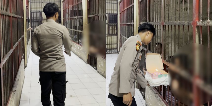 Sederhana Namun Penuh Kebahagiaan, Aksi Polisi Beri Kejutan Ultah untuk Tahanannya Ini Curi Perhatian