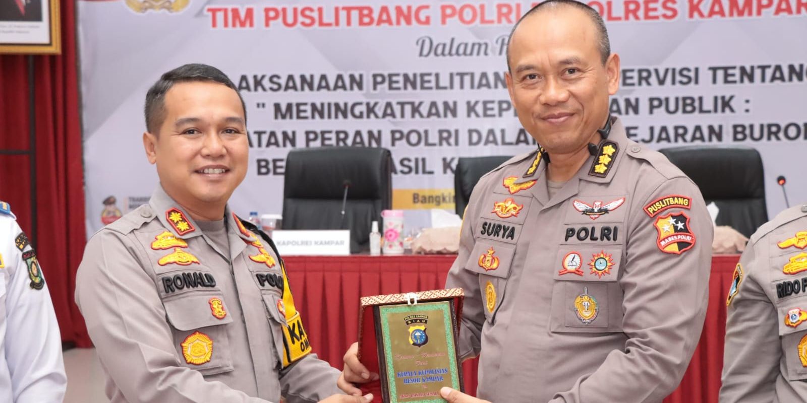 Tingkatkan Kepercayaan Publik, Puslitbang Polri Gelar Penelitian di Polres Kampar