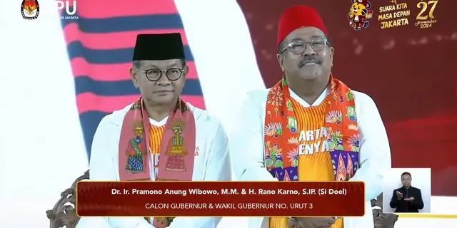 Catat, Ini Janji-Janji Pramono-Rano jika Terpilih Jadi Gubernur dan Wagub Jakarta