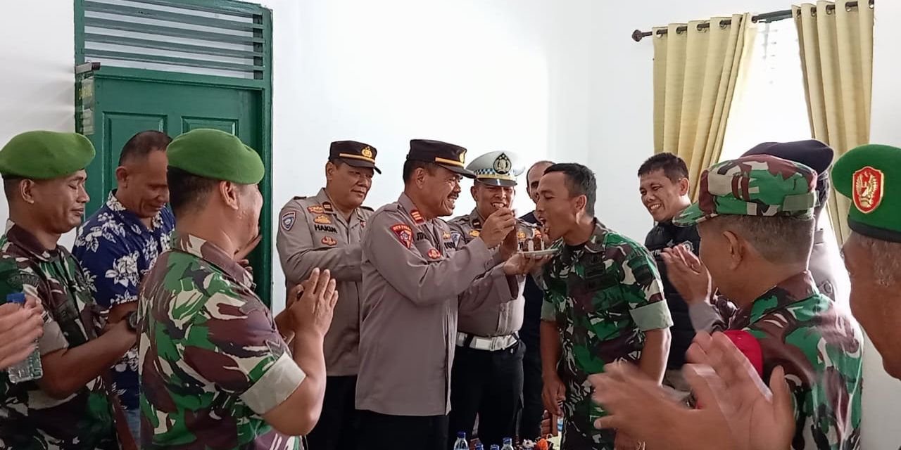 Begini Kompaknya Polisi dan Tentara di Pelalawan saat Momen Perayaan HUT TNI