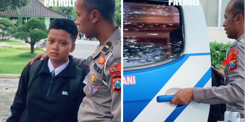 Bocah Ini Minta Tolong ke Polisi untuk Diantarkan Berangkat Les, Alasan di Baliknya Bikin Haru