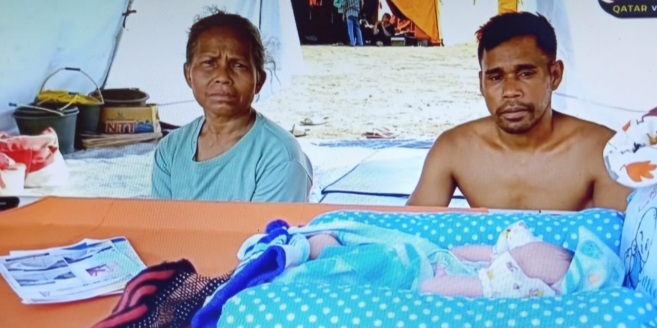 Kabar Gembira dari Tenda Pengungsian, Bayi Laki-Laki Bernama 'Gibran' Lahir usai Erupsi Lewotobi Laki-Laki