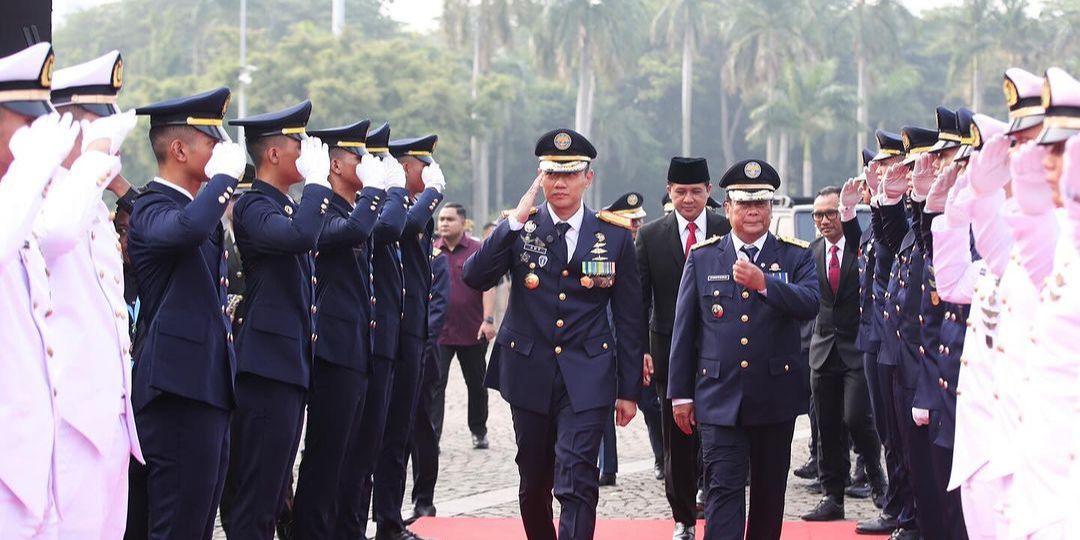 Penampilan Gagah Menko AHY Berseragam Pangkat Bintang Empat Lantik Perwira Transportasi