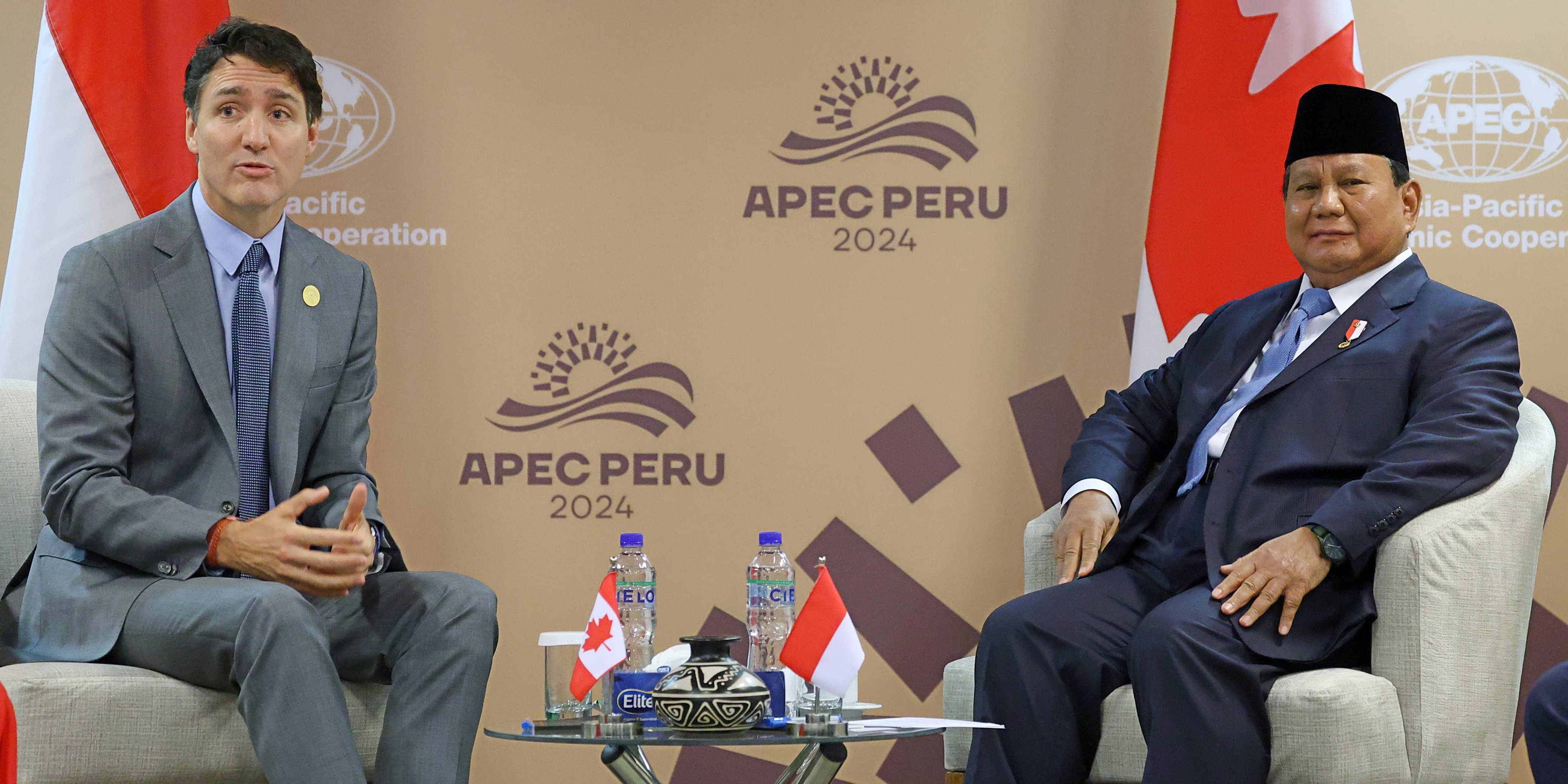 Prabowo Bertemu PM Kanada Justin Trudeau di KTT APEC, Bahas Kerja Sama Perikanan hingga Energi