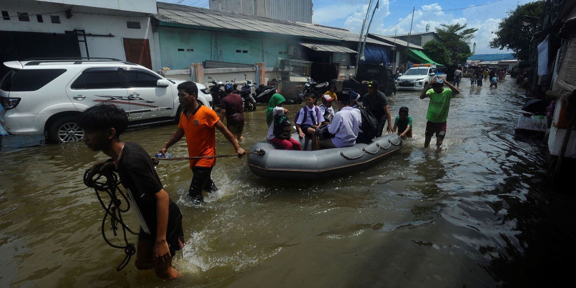 Kondisi Banjir Rob di Jakarta Utara, 3 RT dan 4 Ruas Jalan Tergenang