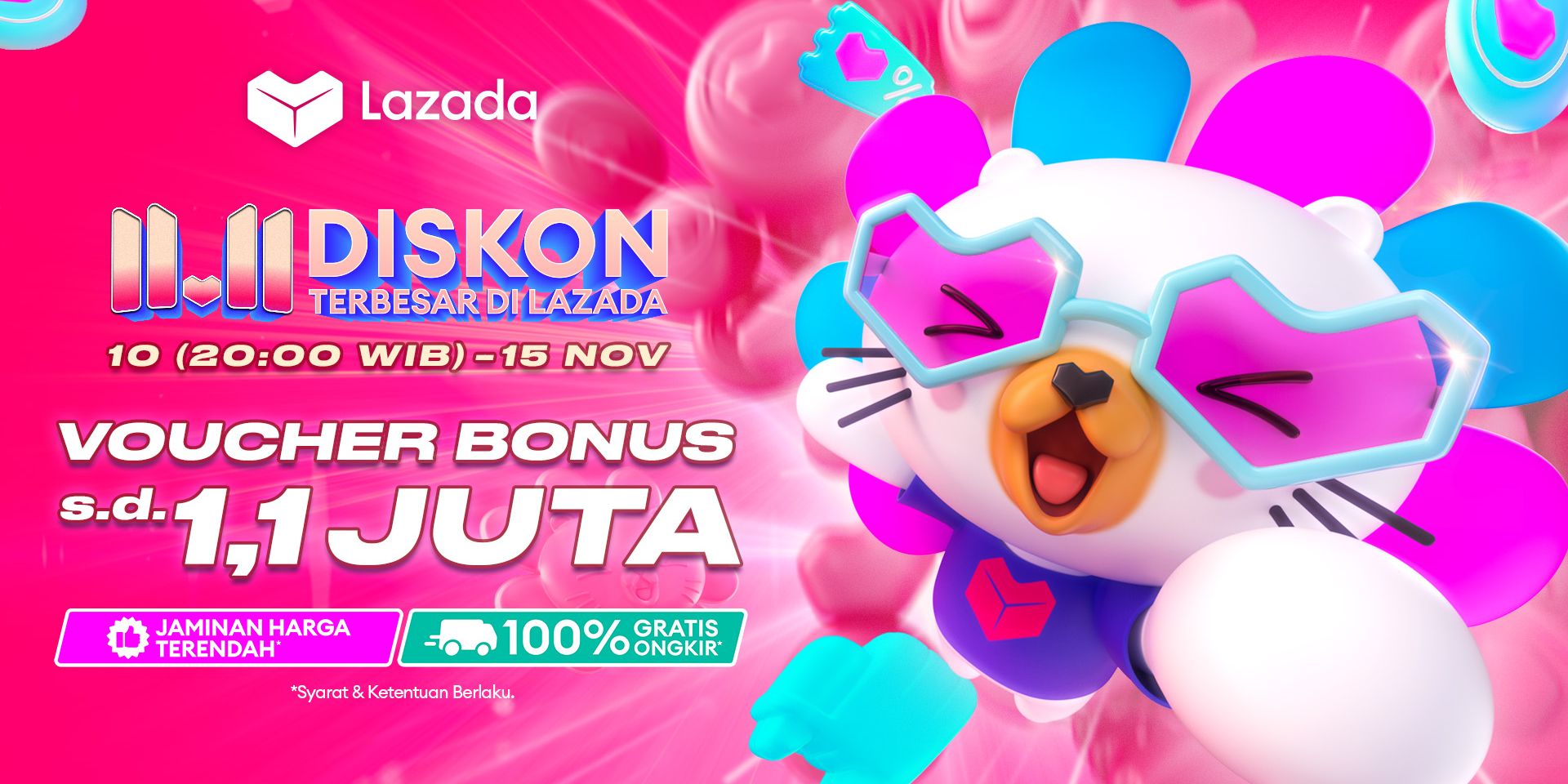 Ini Detail Promo yang Bisa Dinikmati di Promo 11.11 Diskon Terbesar Lazada