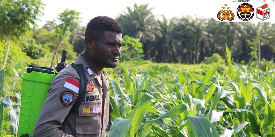 Ciptakan Peluang Ekonomi, Brigpol Viktor Merani Jadi Petani Tanam Aneka Tanaman Pangan di Papua