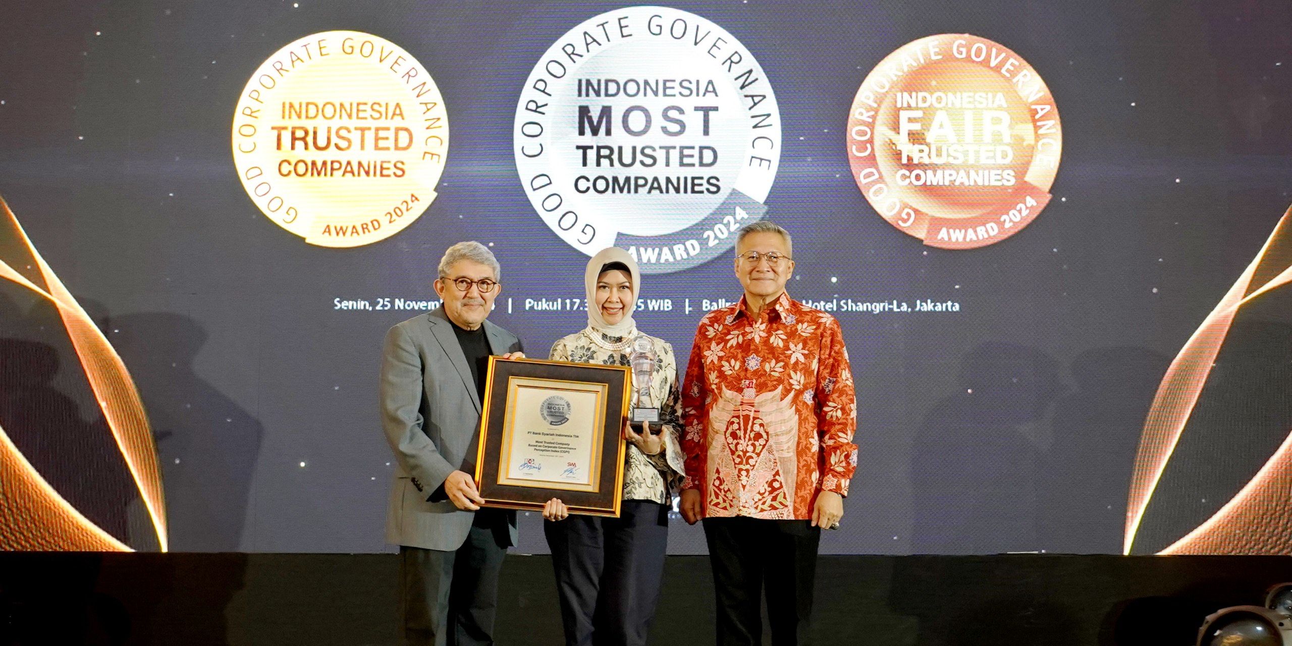 BSI Konsisten Tingkatkan GCG, 3 Tahun Berturut Raih Predikat Indonesia Most Trusted Companies