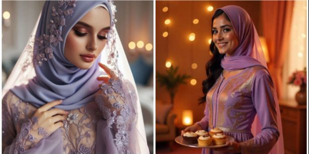 Tren Baju Gamis Lebaran 2025, Warna Misty Lavender Jadi Primadona untuk Tampil Anggun di Hari yang Fitri