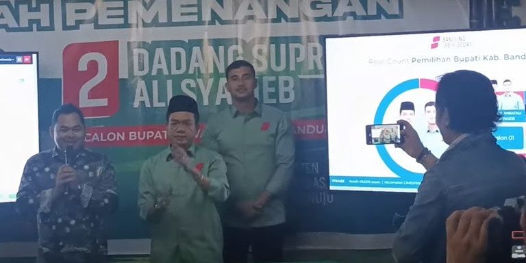 Quick Count Pilkada Kabupaten Bandung 2024: Dadan-Ali Syakieb Kalahkan Sahrul Gunawan-Gun Gun Gunawan