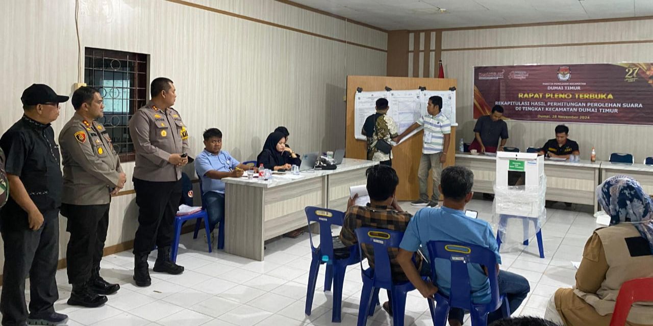 Ada 525 TPS, Polisi Kawal Ketat Rekapitulasi Penghitungan Suara Pilkada Dumai