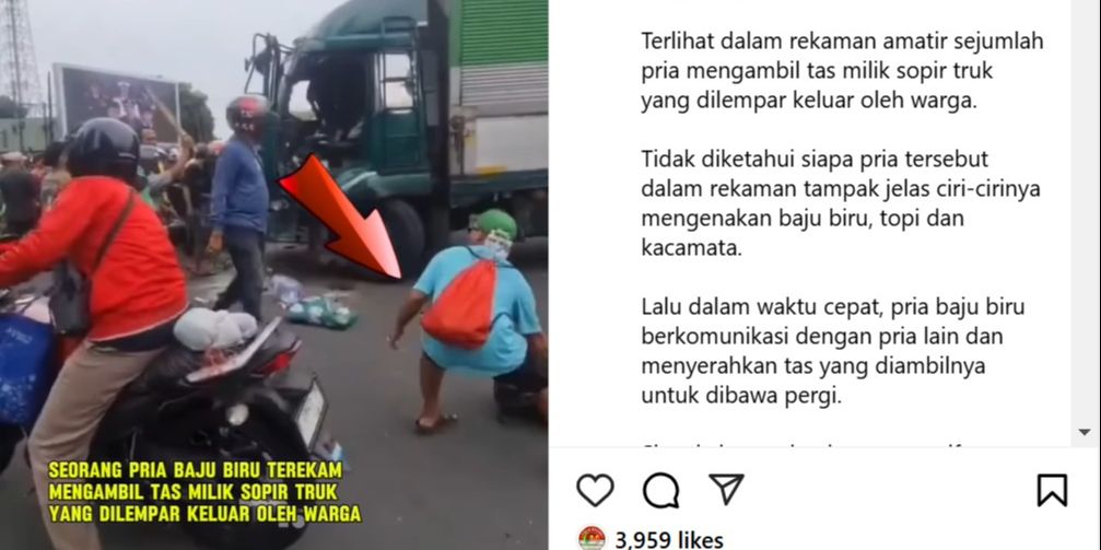 Viral Dua Sosok Pria Terekam Kamera Ambil Tas Sopir Truk Ugal-ugalan di Tangerang, Begini Kata Polisi