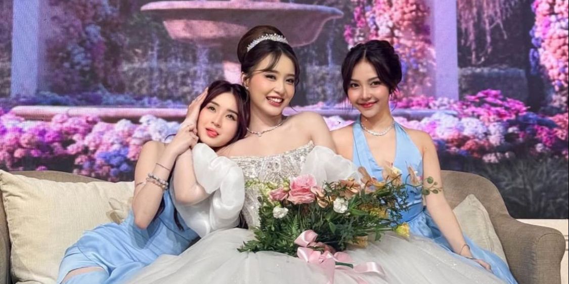 Penampilan Anggun Catheez dan Meyden saat Jadi Bridesmaid Pernikahan Vior, Cantik Natural Pakai Gaun Biru Pastel