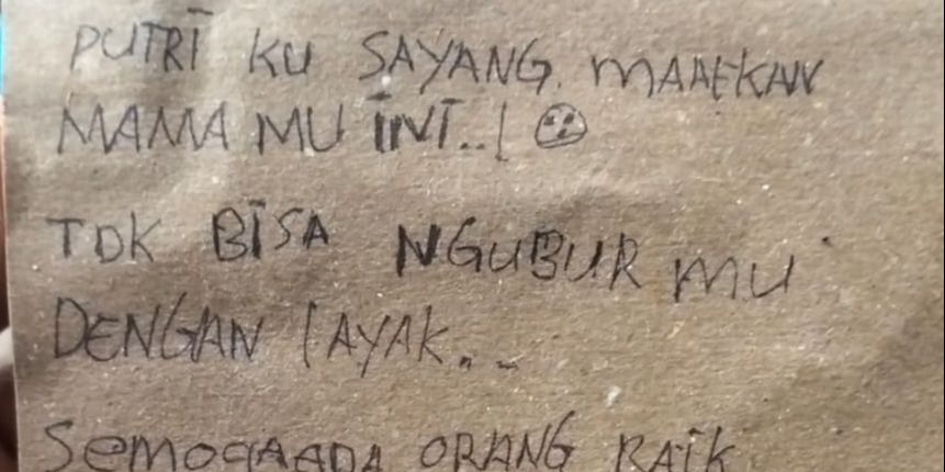 Kronologi Penemuan Mayat Bayi Perempuan Tersimpan dalam Tas & Secarik Surat 'Maafkan Mamamu Ini'