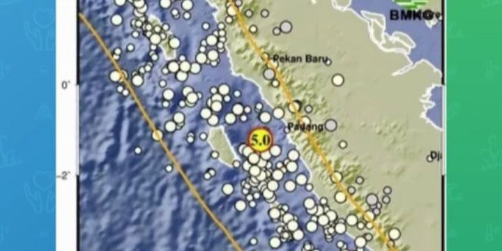 Gempa 5.0 Magnitudo Guncang Pariaman Sumbar, Geteran Terasa Hingga ke Padang