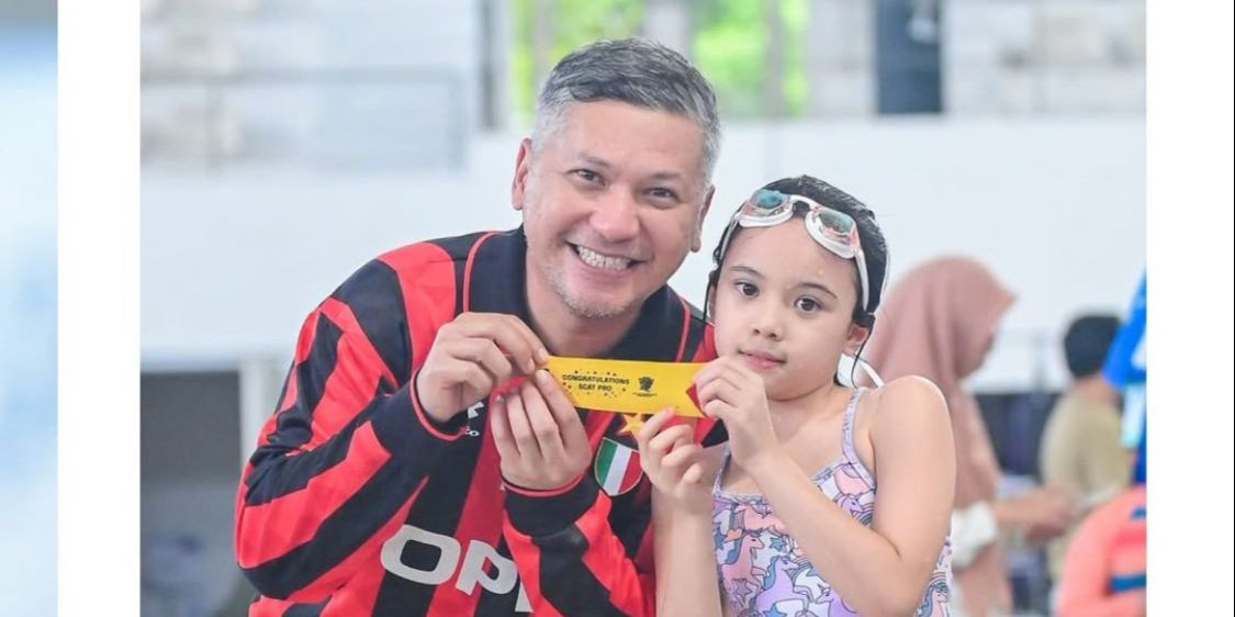 Momen Gading Marten Beri Semangat Putri Semata Wayangnya Gempita saat Ikut Lomba Renang: Proud Papa