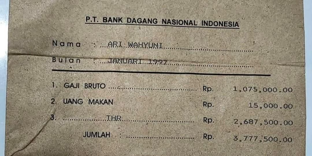 Viral Gaji Bank di Tahun 97, Setara dengan UMP Sulawesi Utara Tahun 2025