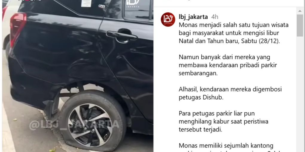 Viral Puluhan Ban Mobil Parkir di Sekitar Monas Kempes, Dishub Jakpus Buka Suara