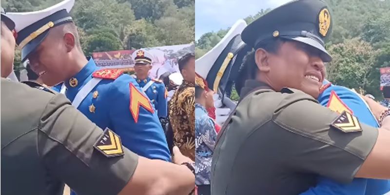 Momen Ayah Bintara TNI Terharu Anaknya Berhasil jadi Taruna AL, Tangis Pecah saat Hadiri Wisuda Prabhatar