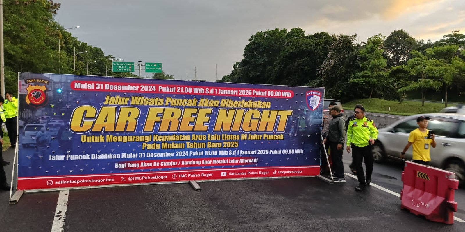 Car Free Night Mulai Diterapkan di Jalur Puncak Sampai Pukul 02.30 Wib, Ini Jalur Alternatif Menuju Cianjur