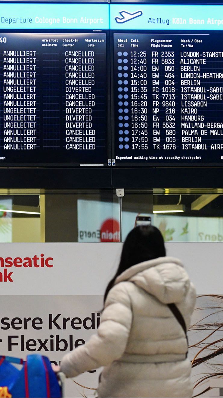 FOTO: Penampakan Bandara di Jerman Lumpuh dan Seluruh Penerbangan Dibatalkan, Ini Penyebabnya