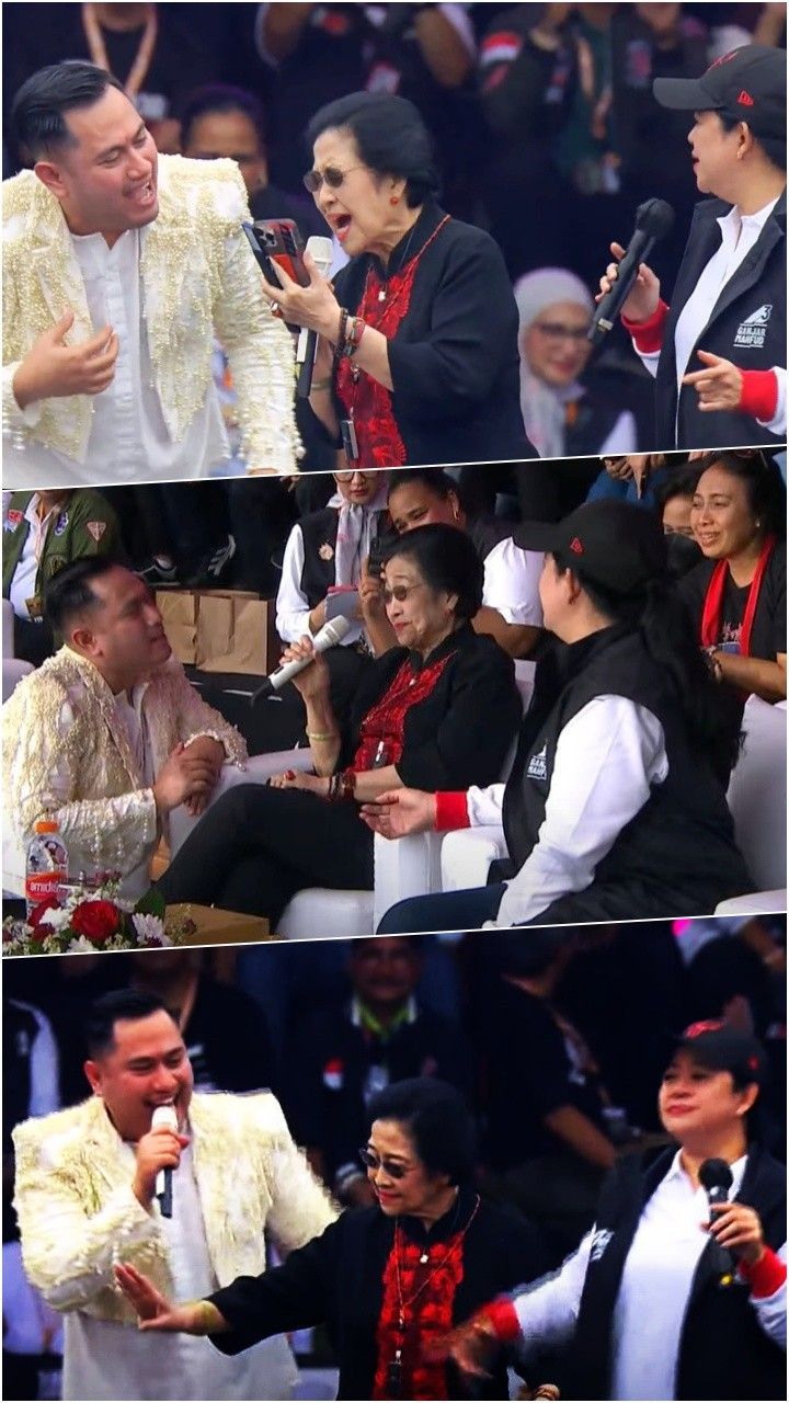 FOTO: Momen saat Megawati dan Puan Asyik Nyanyi dan Joget Dangdut Bareng King Nassar