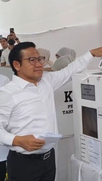 AMIN Menang Telak di TPS Tempat Cak Imin Nyoblos