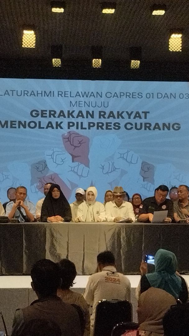 Relawan AMIN dan Ganjar-Mahfud Berkumpul Tolak Hasil Pilpres, Minta DPR Lengserkan Jokowi