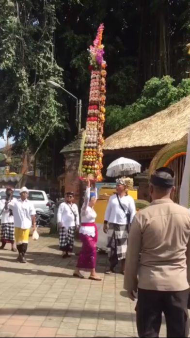 Viral Momen Ibu Bali Ini Bawa Gebogan Sangat Tinggi, Aksinya Curi Perhatian