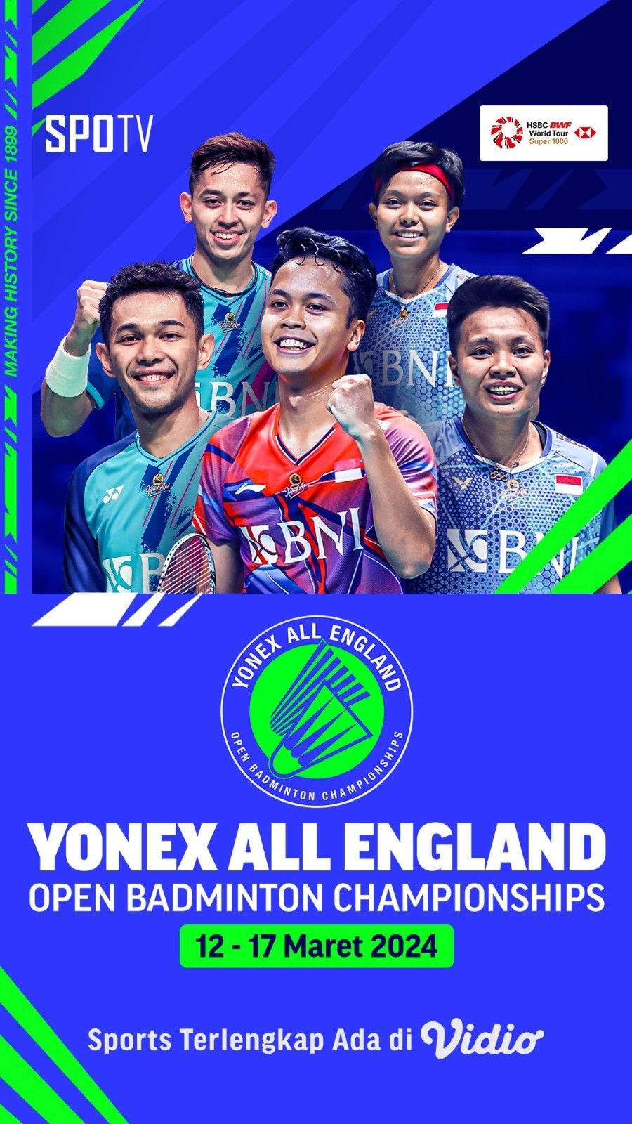 Tonton Live Streaming BWF All England Open 2024 di Vidio dan Cek Jadwalnya di Sini