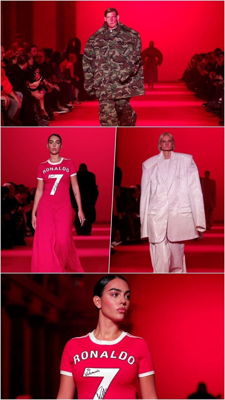 FOTO: Uniknya Peragaan Busana Oversize di Paris Fashion Week, Ada Baju Loreng hingga Pacar Cristiano Ronaldo