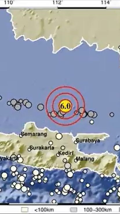 Gempa Magnitudo 6.0 Mengguncang Tuban Jawa Timur