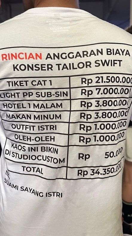 Bikin Heboh Netizen, Berikut Ini 8 Potret Bapak-Bapak Pakai Kaos Unik di Konser Taylor Swift