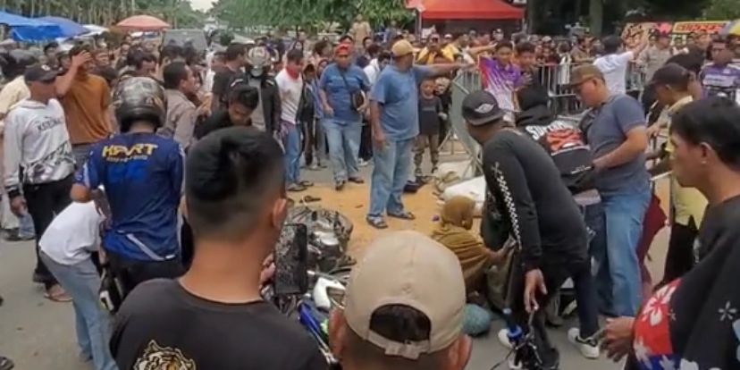 Viral Pembalap Motor Tabrak Penonton di Lubuk Pakam, 6 Orang Luka-luka