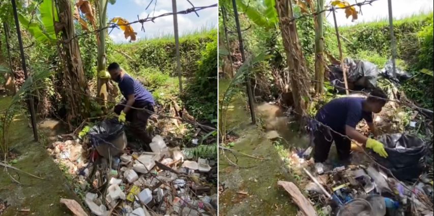 Tak Perlu Tunggu Pandawara, Aksi Pria Turun ke Sungai untuk Bersih-bersih Sampah Ini Viral